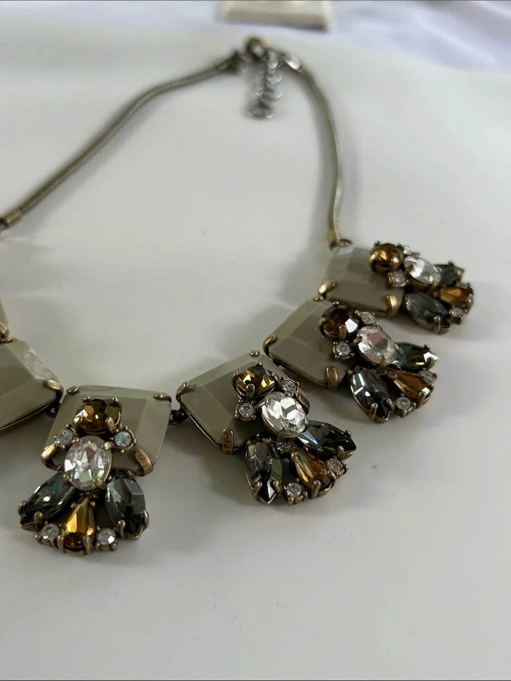 J. Crew Enamel & Rhinestone Cluster Statement Necklace
